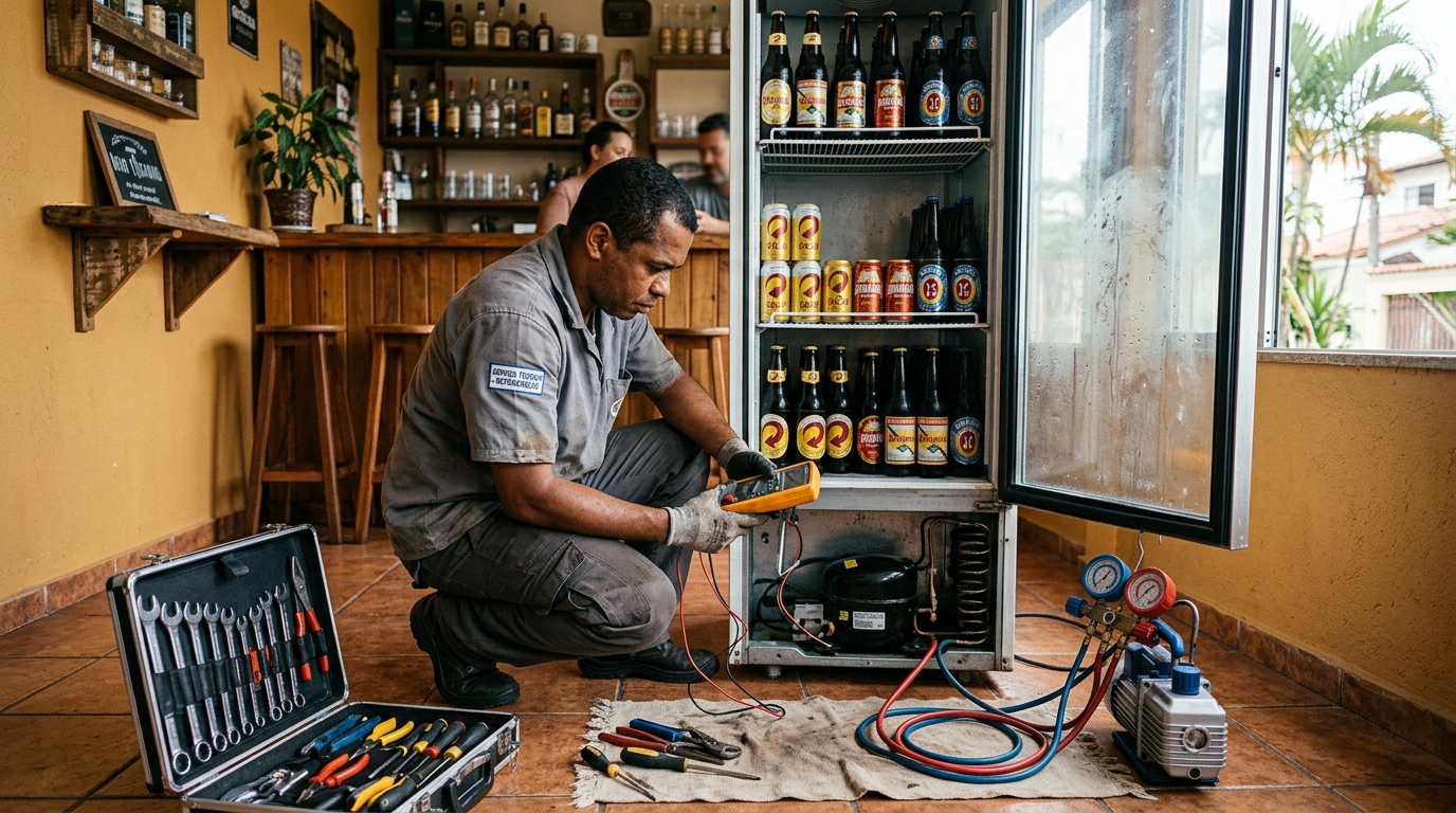 Substituição do termostato de uma cervejeira em Anápolis‑GO